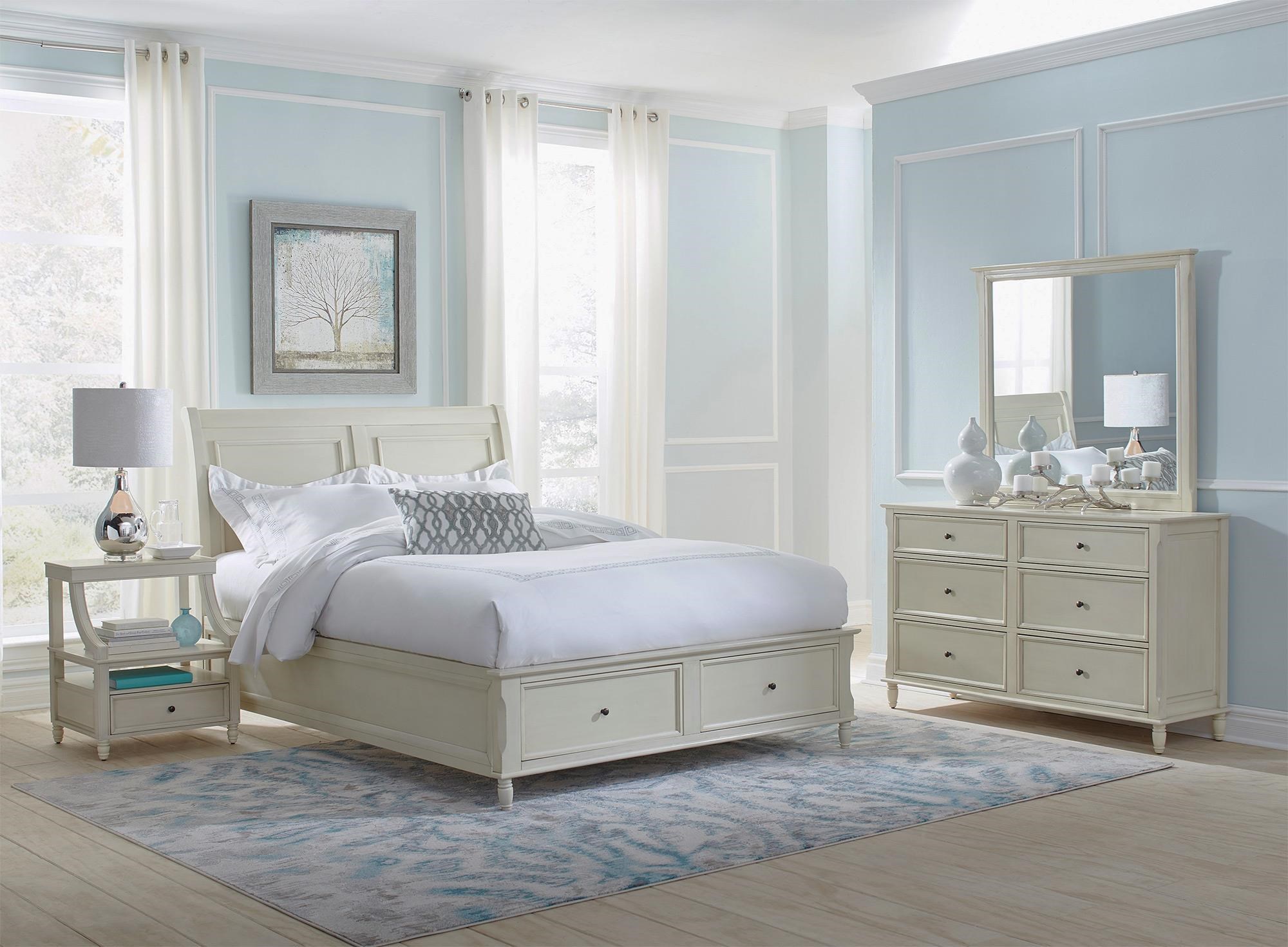 Emerson Ivory 4PC Queen Storage Bedroom Set Rotmans Bedroom Groups